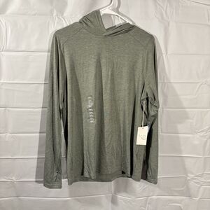 NWT Free Fly Men's Bamboo Shade Long Sleeve UPF Hoodie Heather Agave Green Small